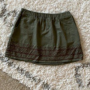 Quicksilver Women's Skirt Embroidered Green XS